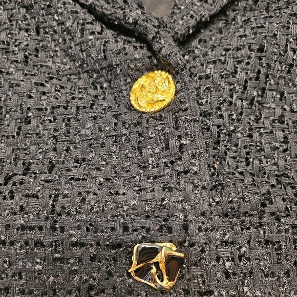 Worthington X Jason Bolden Women's Black Tweed Two Buttons Jacket - Picture 9 of 11